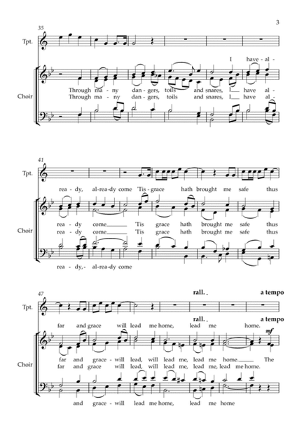 Amazing Grace, with The Last Post, for SATB Choir and Trumpet in Bb image number null