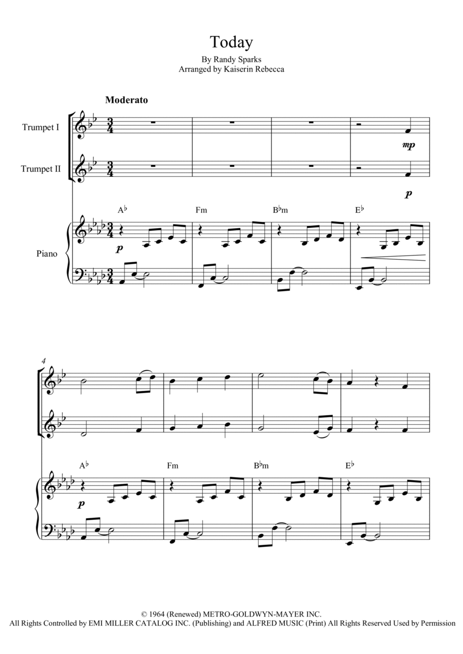 Today Trumpet Duet scores gallery preview page 1