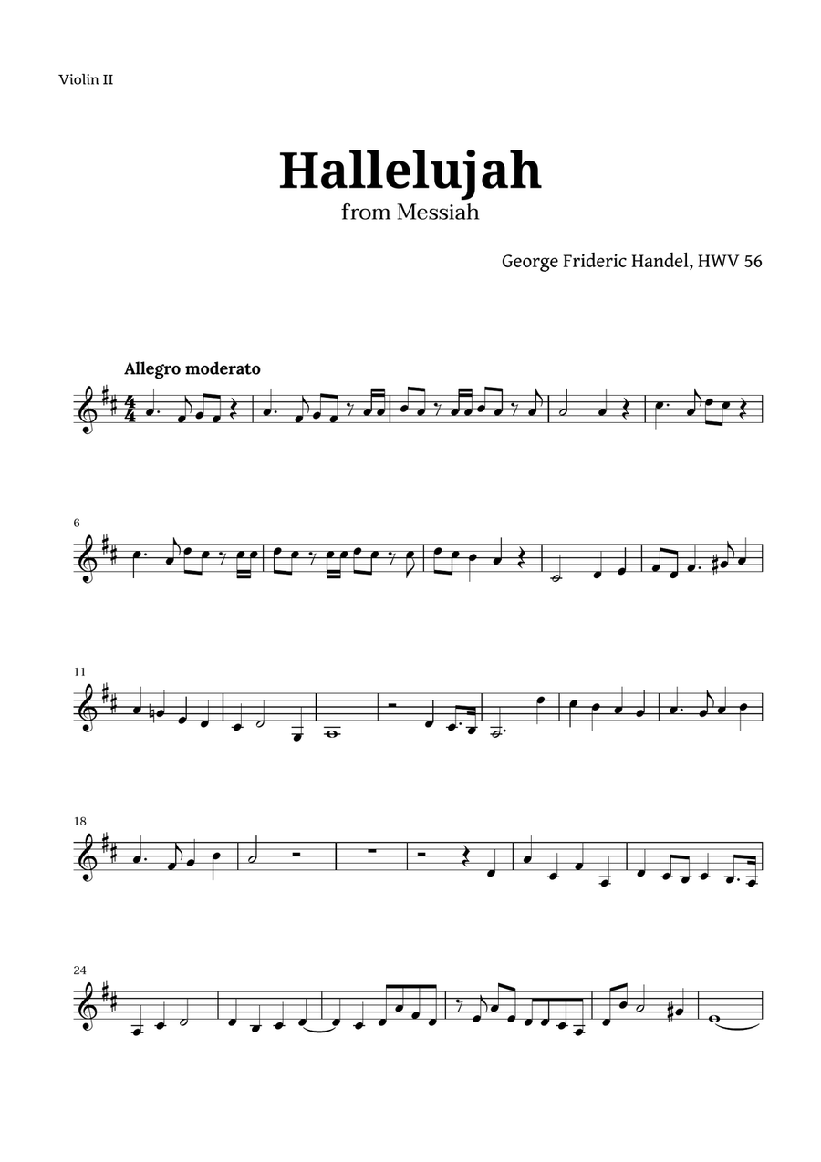 Hallelujah by Handel for String Quartet String Quartet scores gallery preview page 5
