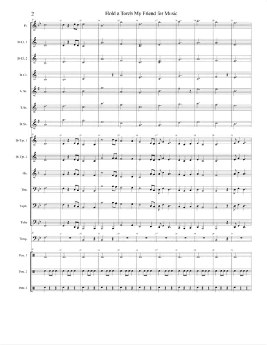 Hold a Torch for Music my friend - Score Only Jazz Ensemble scores gallery preview page 2