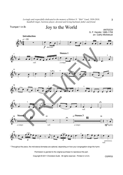 Joy to the World - Reproducible Instrumental Parts image number null