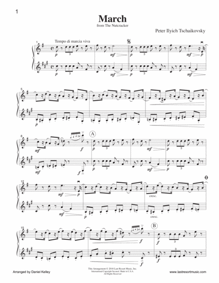 March from The Nutcracker for Flute or Oboe or Violin & Clarinet Duet - Music for Two