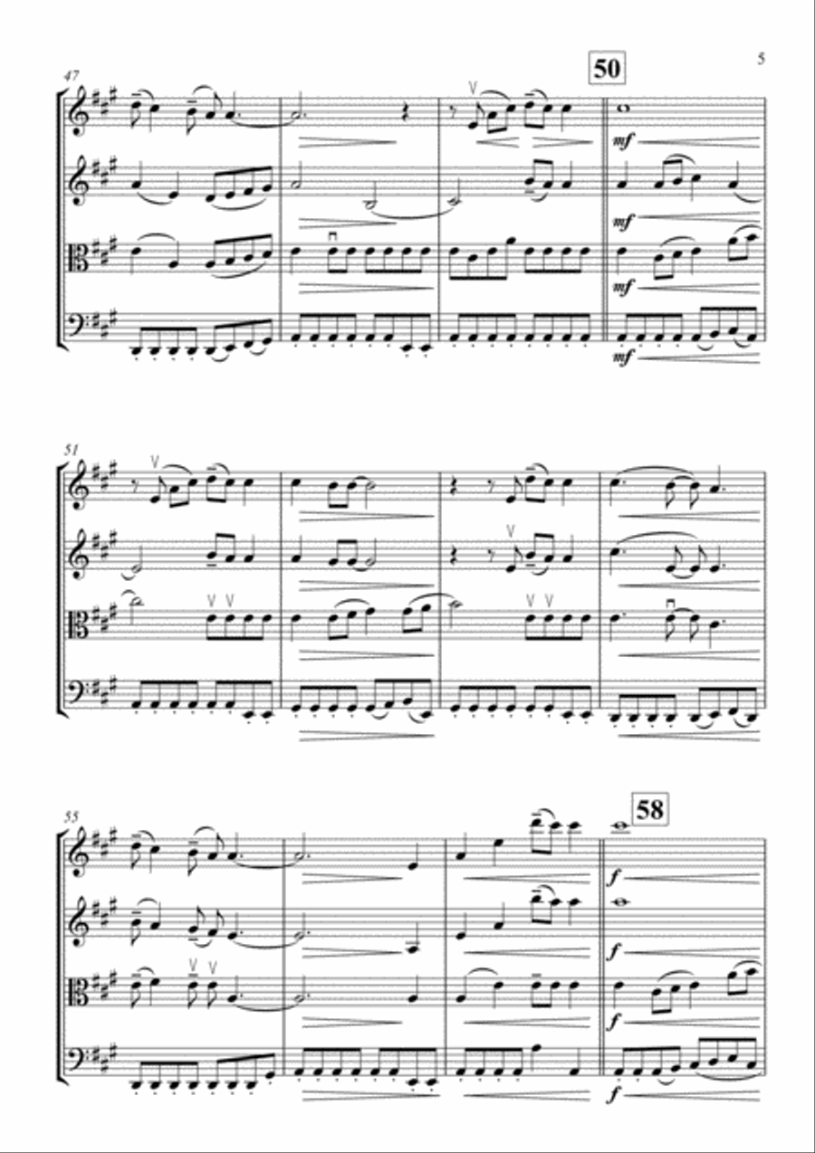 Chasing Cars String Quartet scores gallery preview page 6
