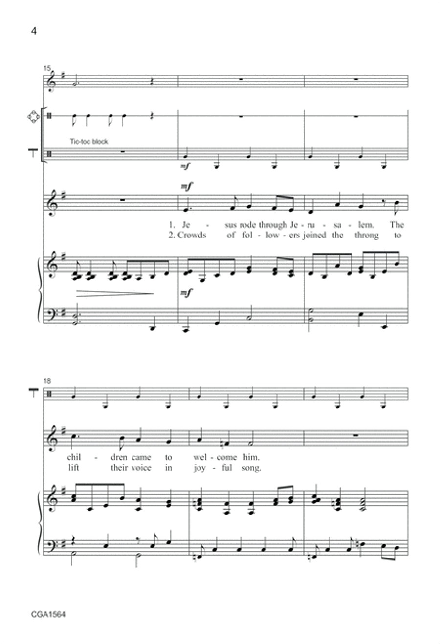 A Joyful Hosanna Unison Choir scores gallery preview page 4