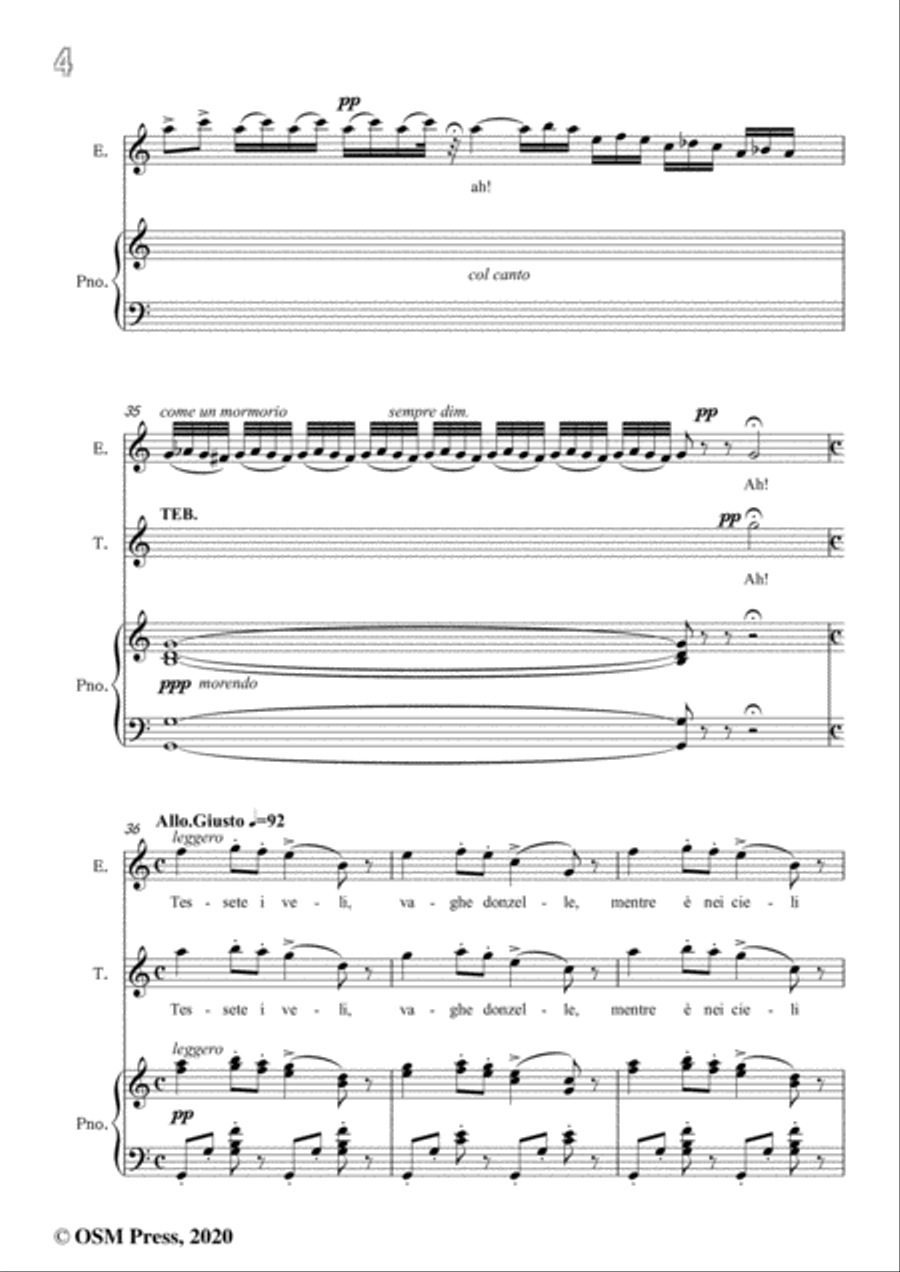 Verdi-Nel giardin del bello saracin ostello,in C Major,for Voice and Piano Voice Solo scores gallery preview page 6