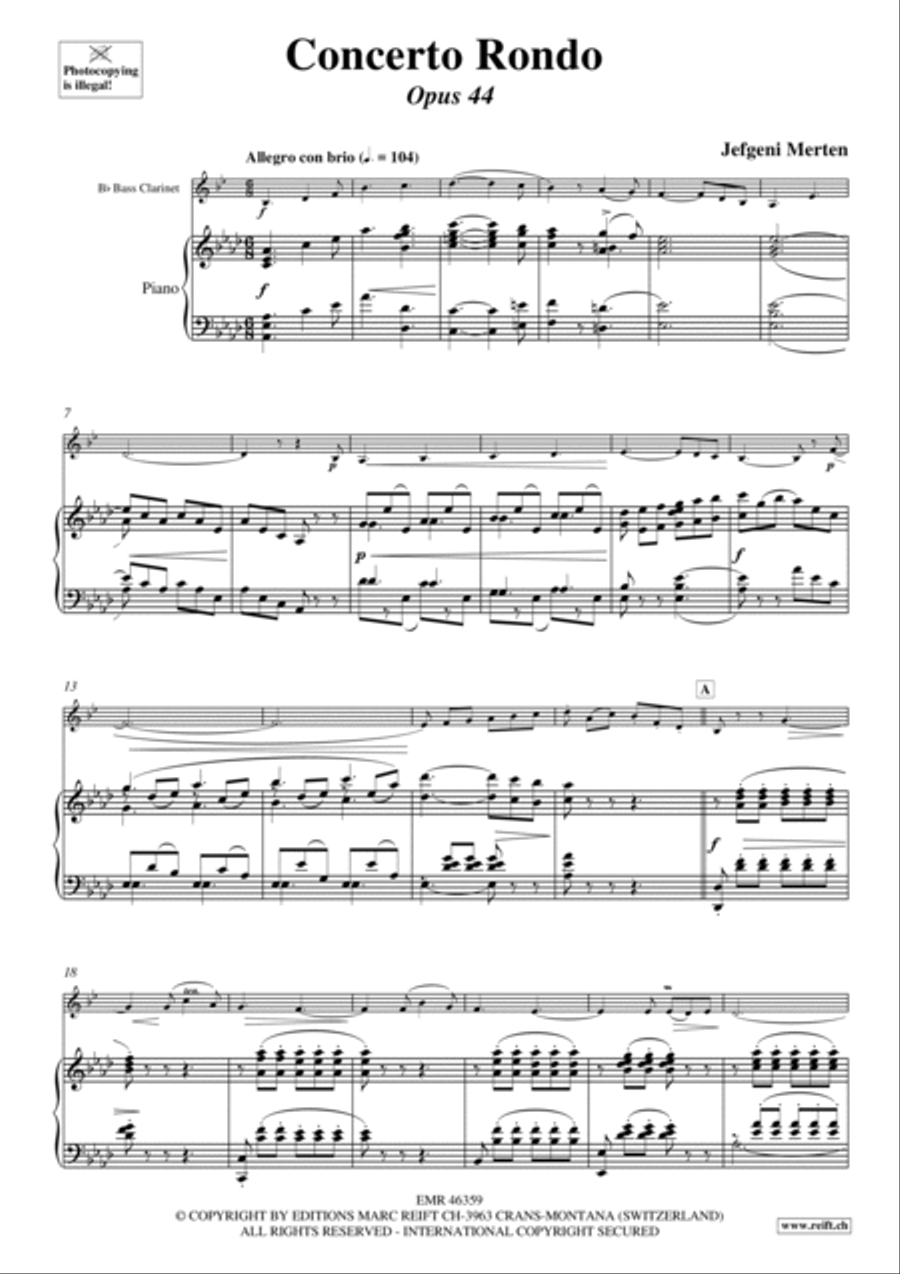 Concerto Rondo Bass Clarinet scores gallery preview page 5