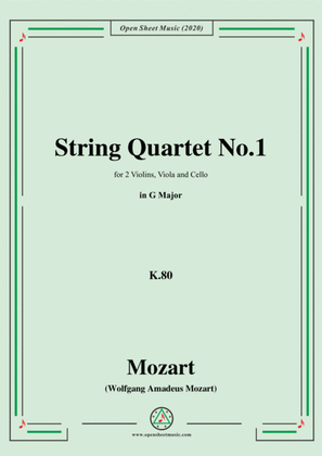 Book cover for Mozart-String Quartet No.1 in G Major,K.80