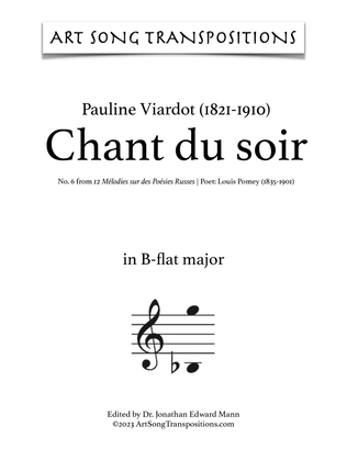 VIARDOT: Chant du soir (transposed to B-flat major)