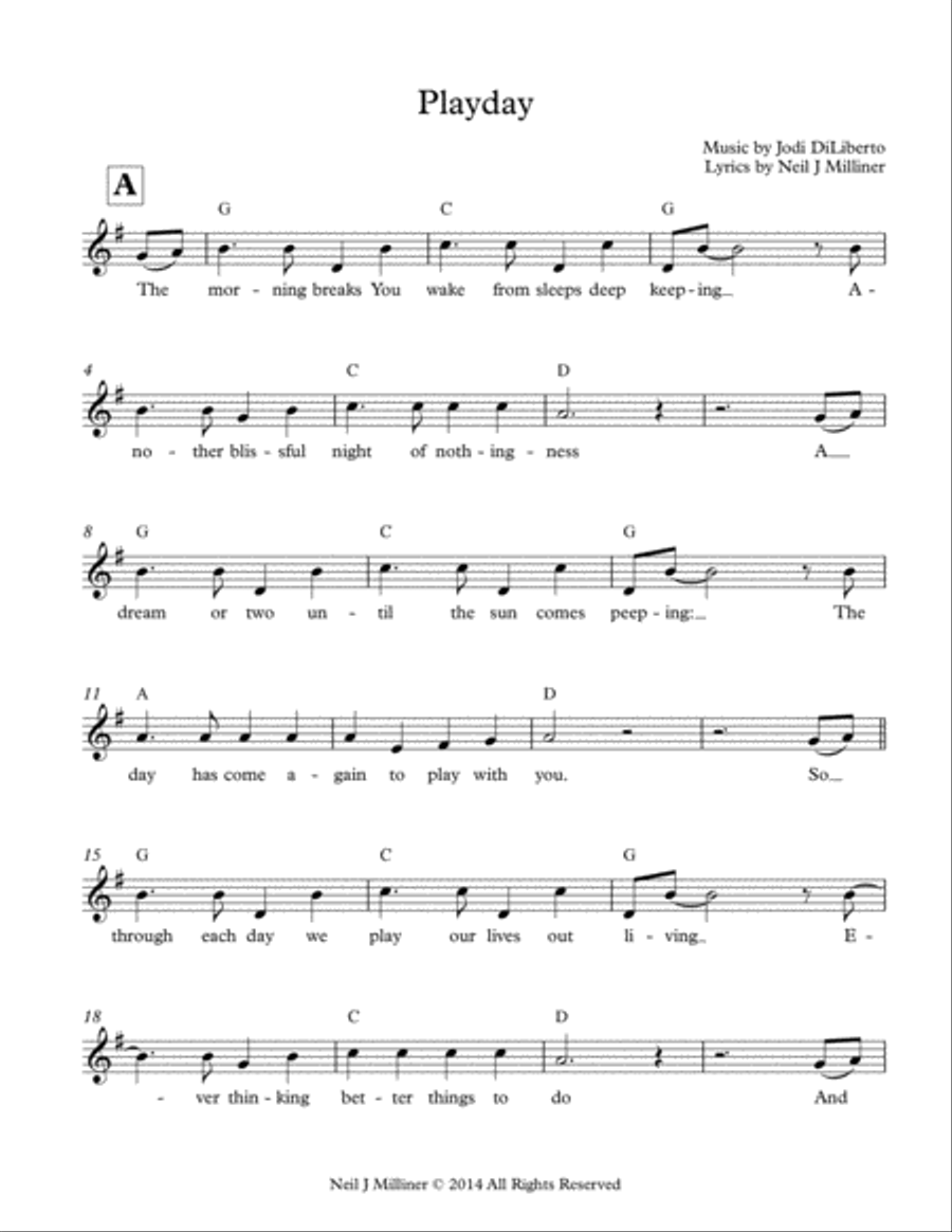 Playday Piano, Vocal, Guitar scores gallery preview page 1