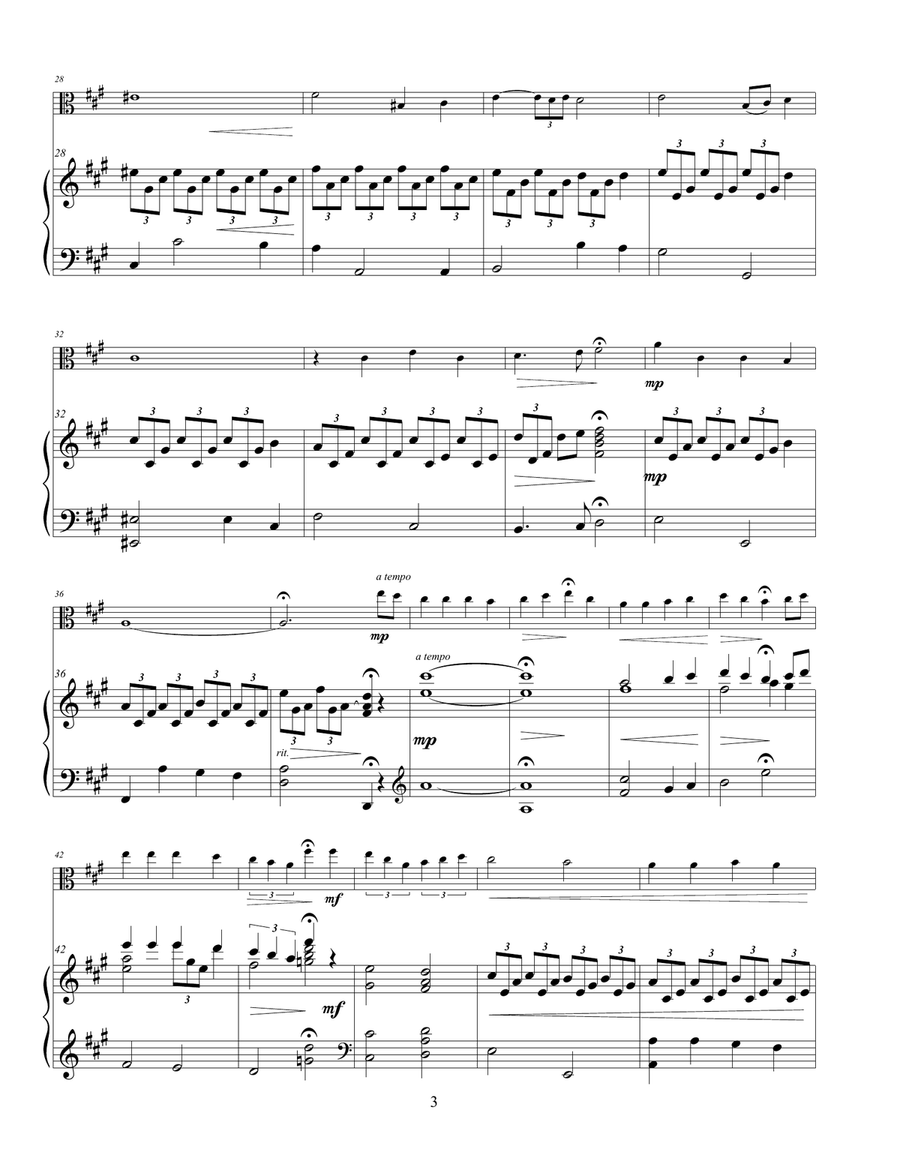 'Tis Sweet to Sing the Matchless Love / Jesus of Nazareth medley (Viola Solo) Piano scores gallery preview page 3