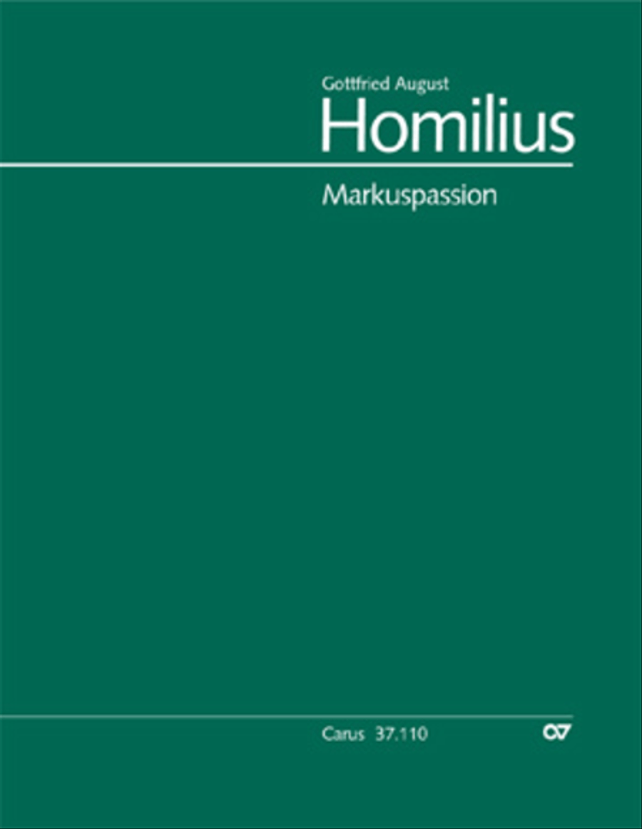 Markuspassion. Werkausgabe Reihe 1, Bd. 7 (Homilius) 4-Part scores gallery preview page 1