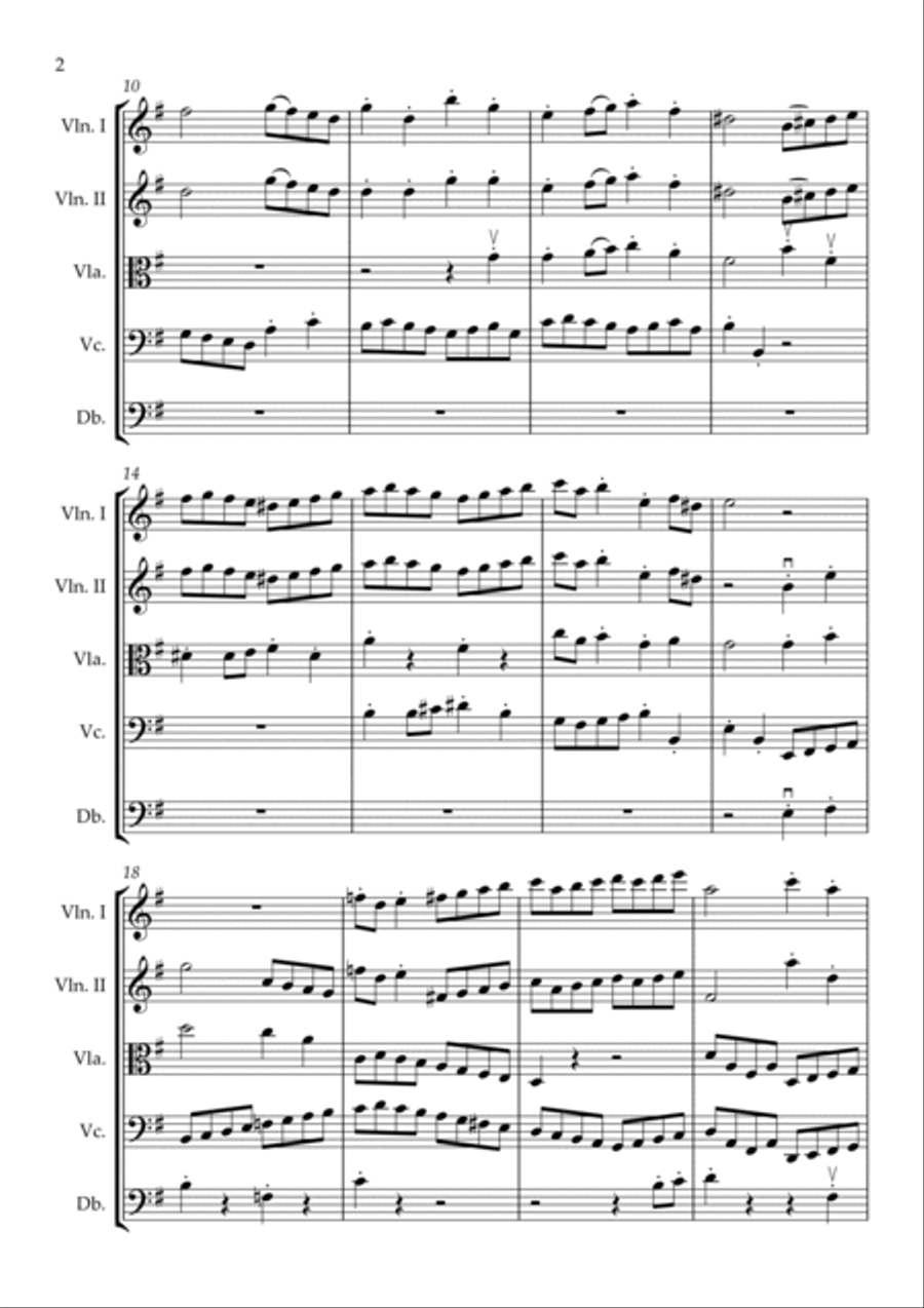 GAVOTTE FOR STRING ORCH. BY BACH ARR. GARTH M. WILLIAMS Chamber Music scores gallery preview page 2