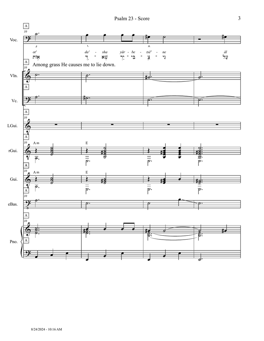 Psalm 23 - Score Only Small Ensemble scores gallery preview page 3