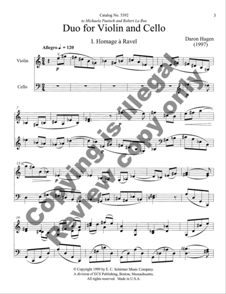 Duo for Violin and Cello Duo for Violin and Cello String Duet scores gallery preview page 15