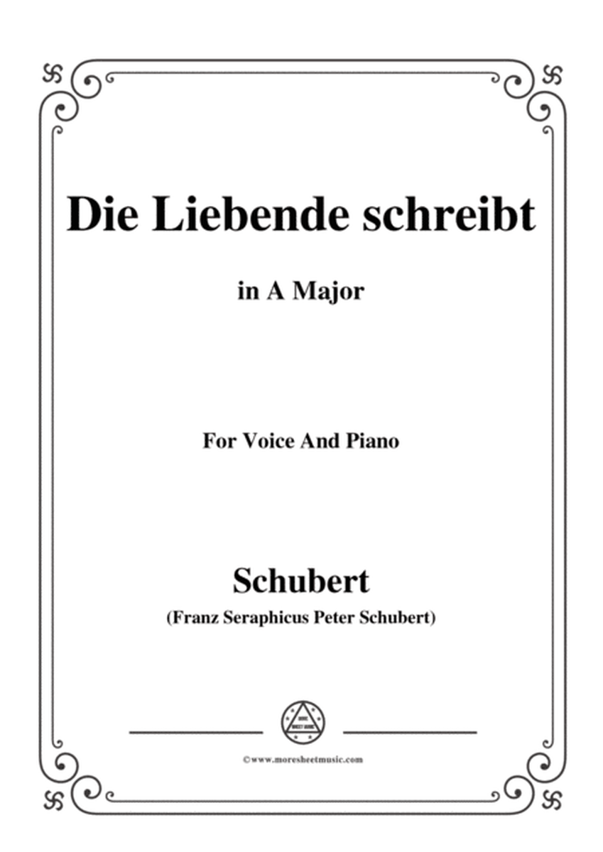 Schubert-Die Liebende schreibt,in A Major,Op.165 No.1,for Voice and Piano image number null