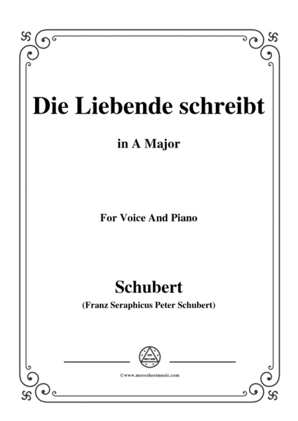 Schubert-Die Liebende schreibt,in A Major,Op.165 No.1,for Voice and Piano image number null