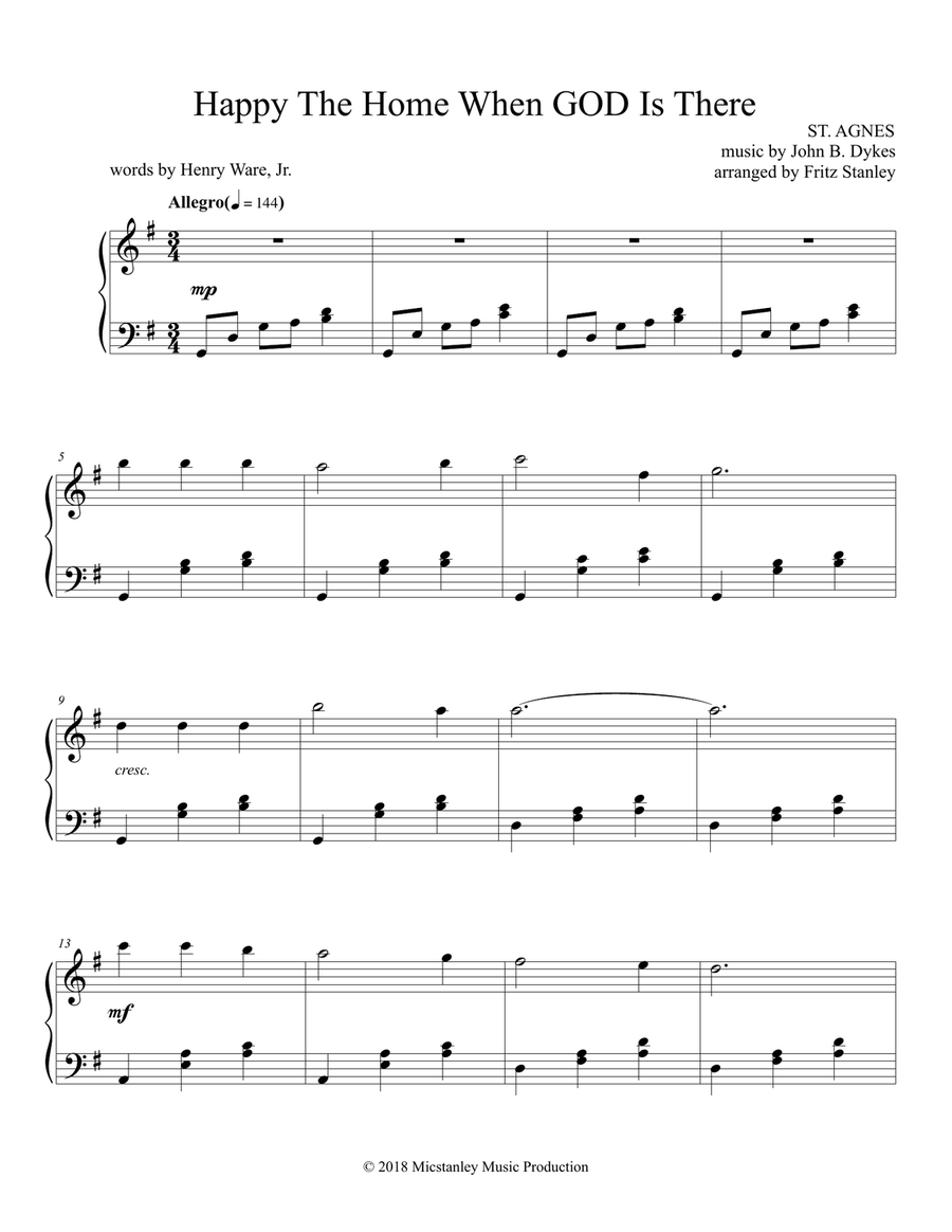 Happy The Home When GOD Is There - Piano Solo Piano Solo scores gallery preview page 2