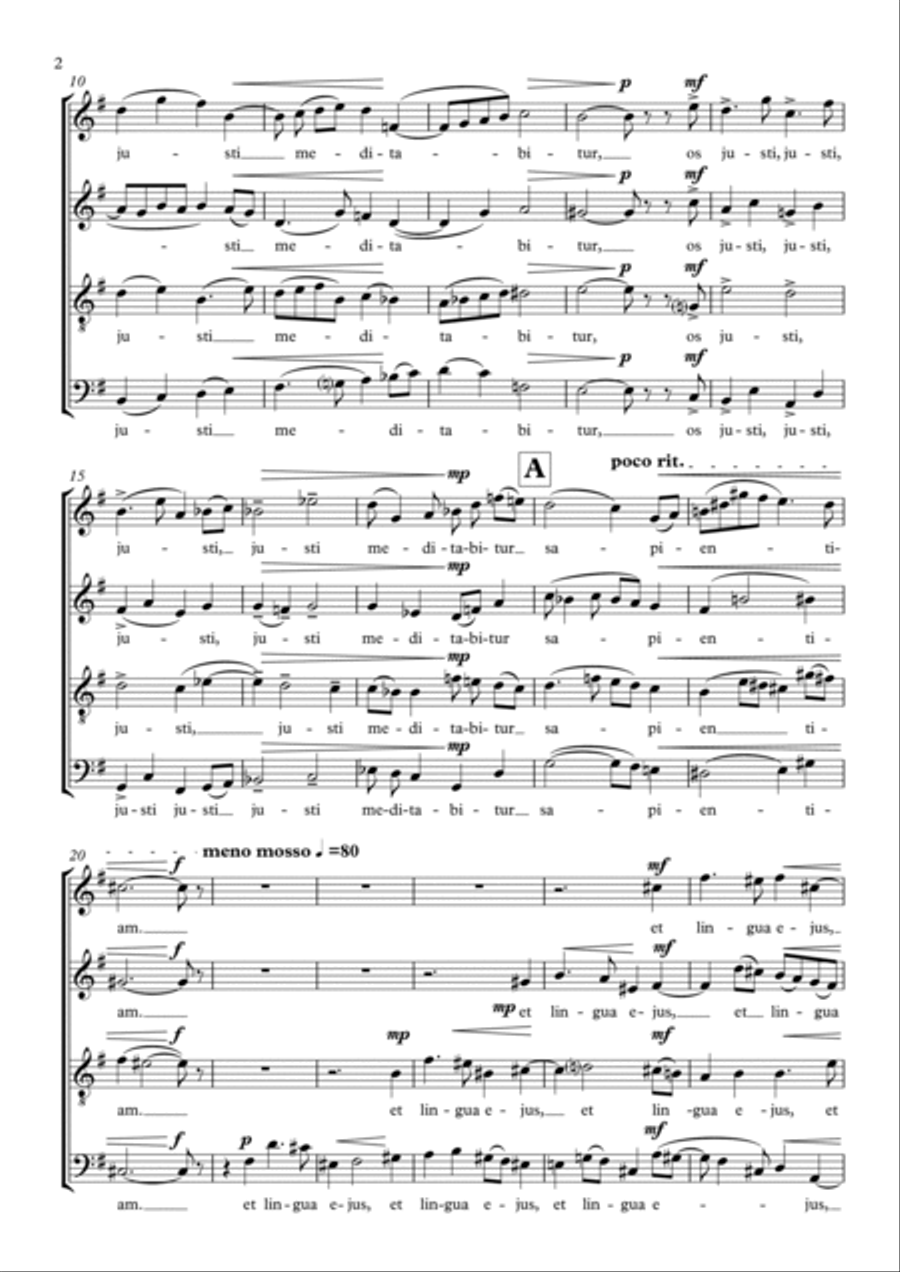 Three Motets, Op.297: 1. Os Justi 2. O Vos Omnes 3. Cantate Domino 4-Part scores gallery preview page 2
