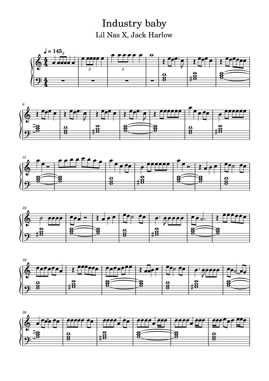 Industry Baby by Lil Nas X Voice Digital Sheet Music Sheet