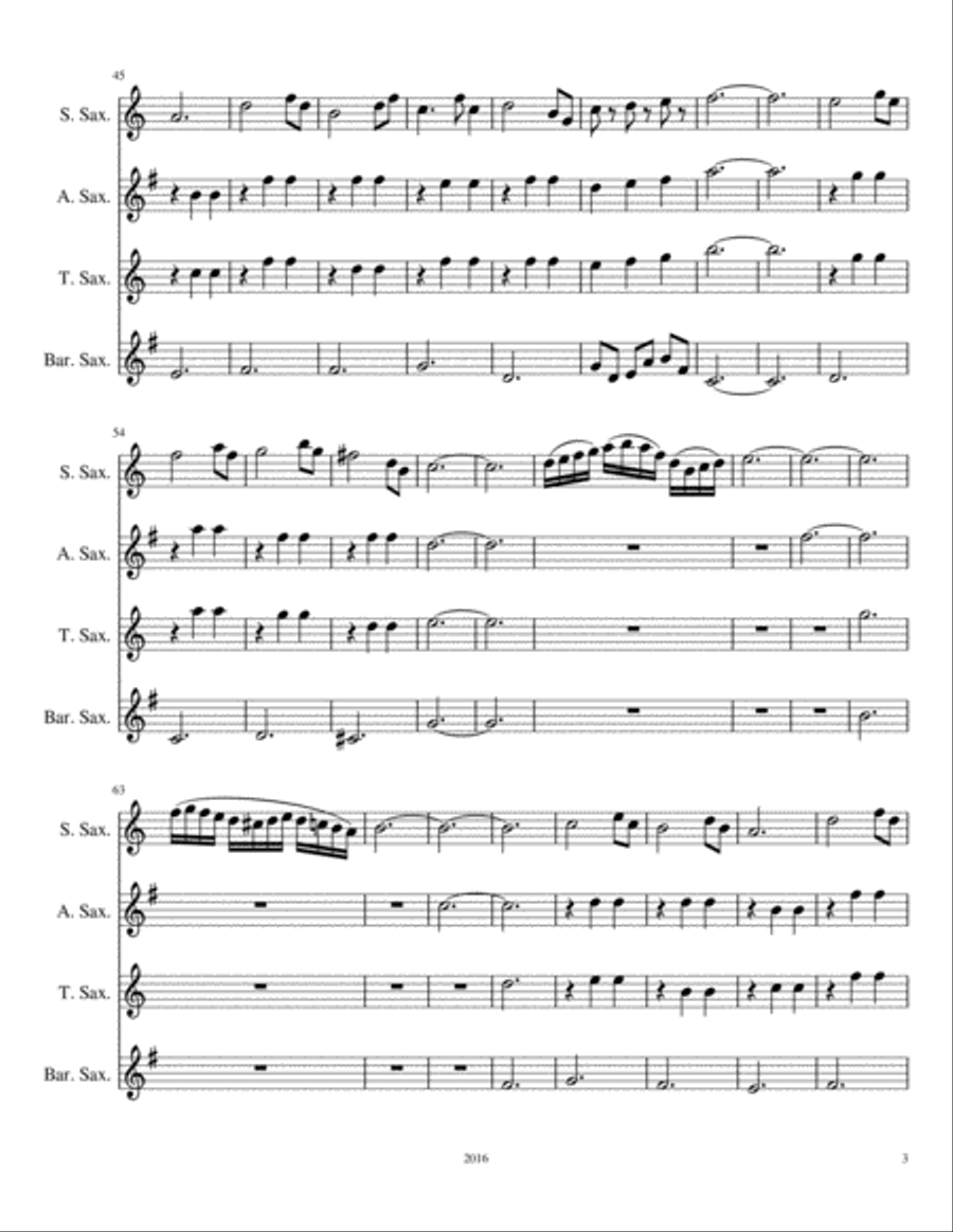 Saxophone Quartet No. 3 Saxophone Quartet No. 3 Saxophone Quartet scores gallery preview page 3