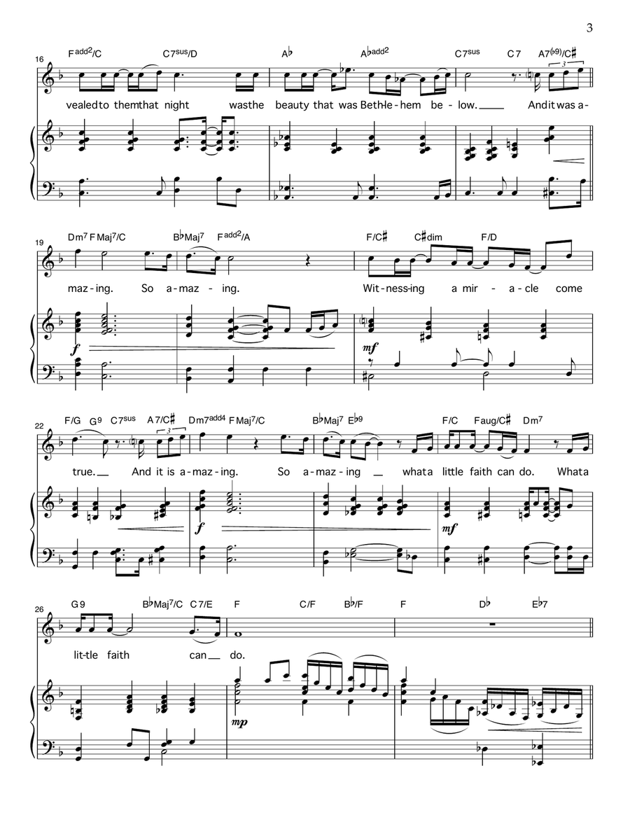 Amazing (What A Little Faith Can Do) Piano, Vocal scores gallery preview page 3