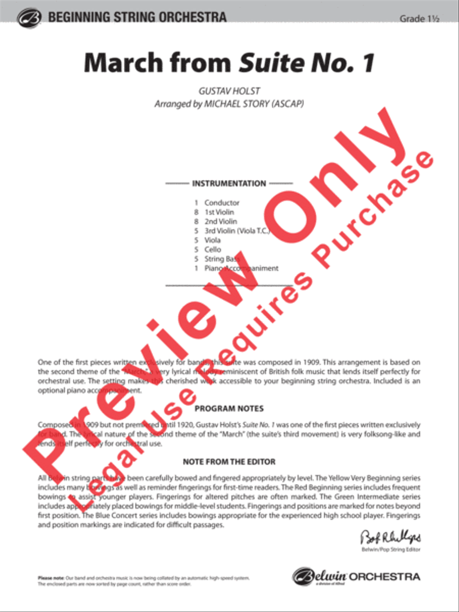 March from Suite No. 1 String Orchestra scores gallery preview page 2