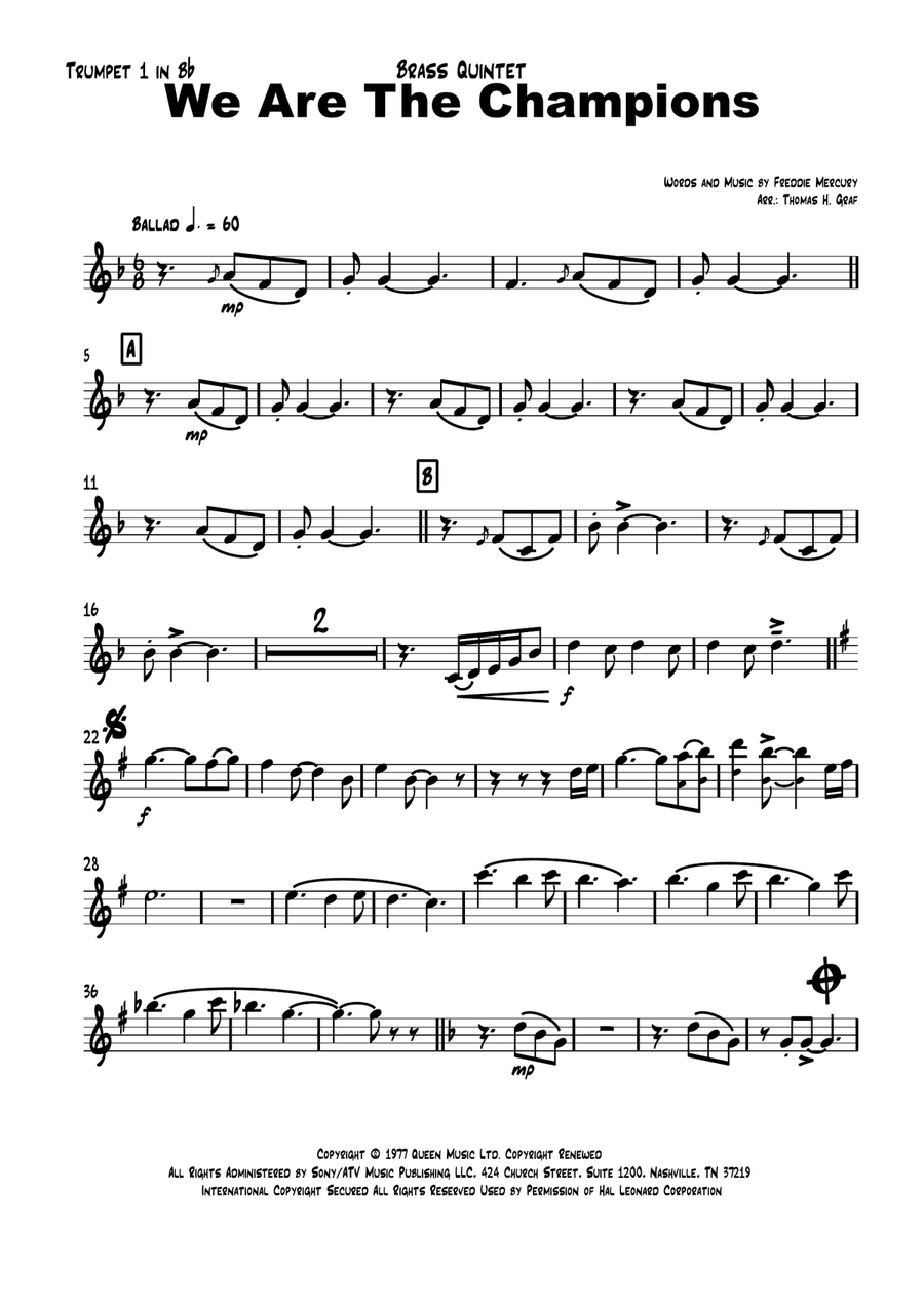 We Are The Champions Brass Ensemble scores gallery preview page 4