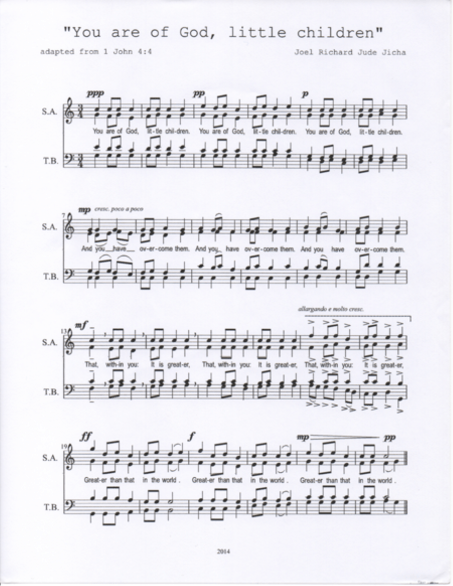 You are of God, little children (SATB) 4-Part scores gallery preview page 1