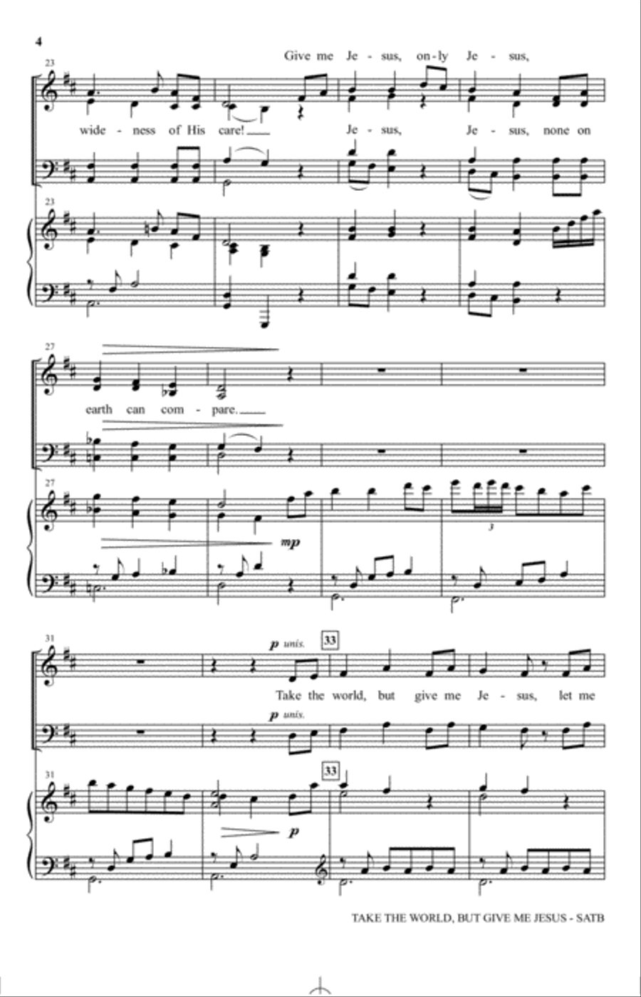 Take The World But Give Me Jesus 4-Part scores gallery preview page 3
