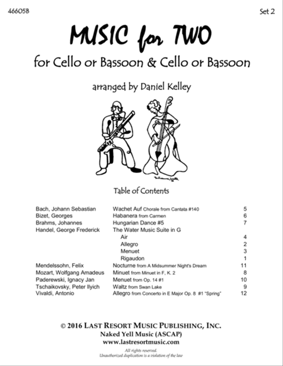 Music for Two Wedding & Classical Favorites for Cello Duet, Bassoon Duet or Cello and Bassoon Duet - Woodwind Trio scores gallery preview page 3