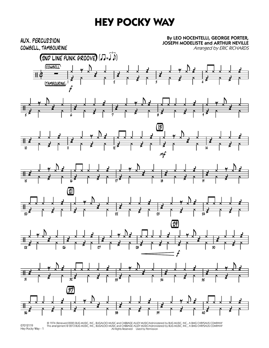 Hey Pocky Way - Aux Percussion Jazz Ensemble scores gallery preview page 1