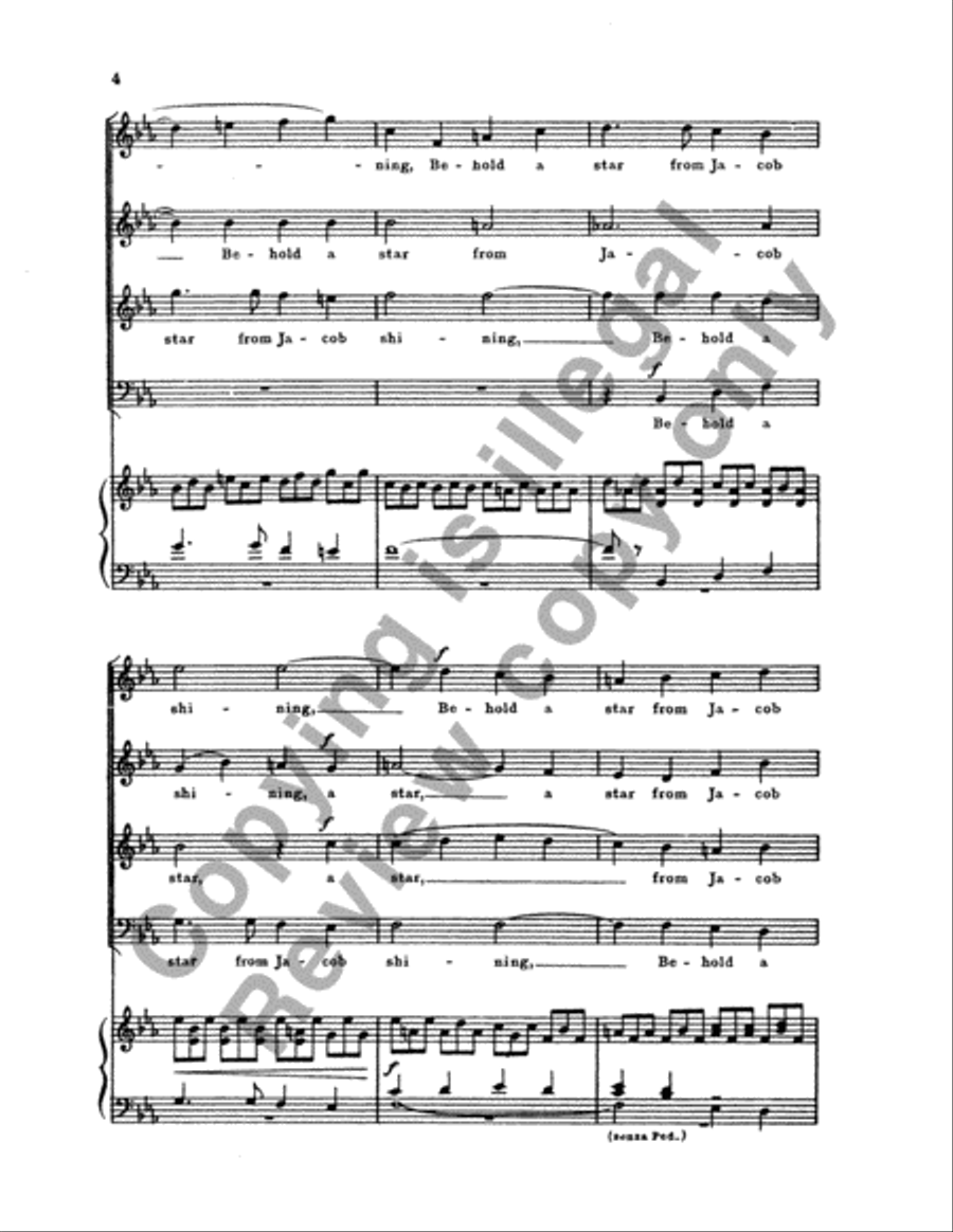 Behold a Star from Jacob Shining 4-Part scores gallery preview page 22