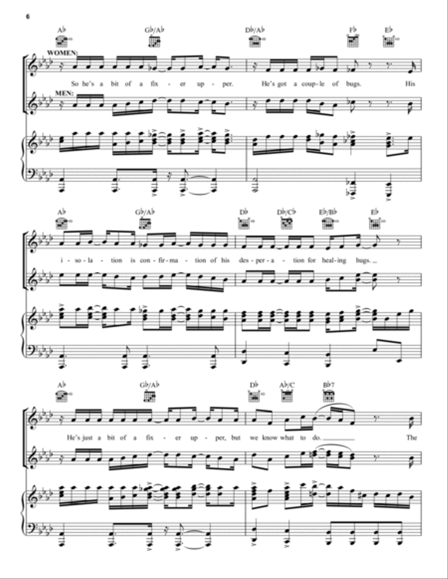 Fixer Upper (from Frozen The Broadway Musical) Piano, Vocal, Guitar