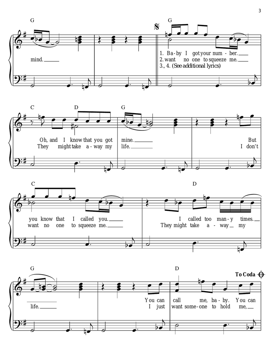 Give Me One Reason Give Me One Reason Easy Piano scores gallery preview page 3
