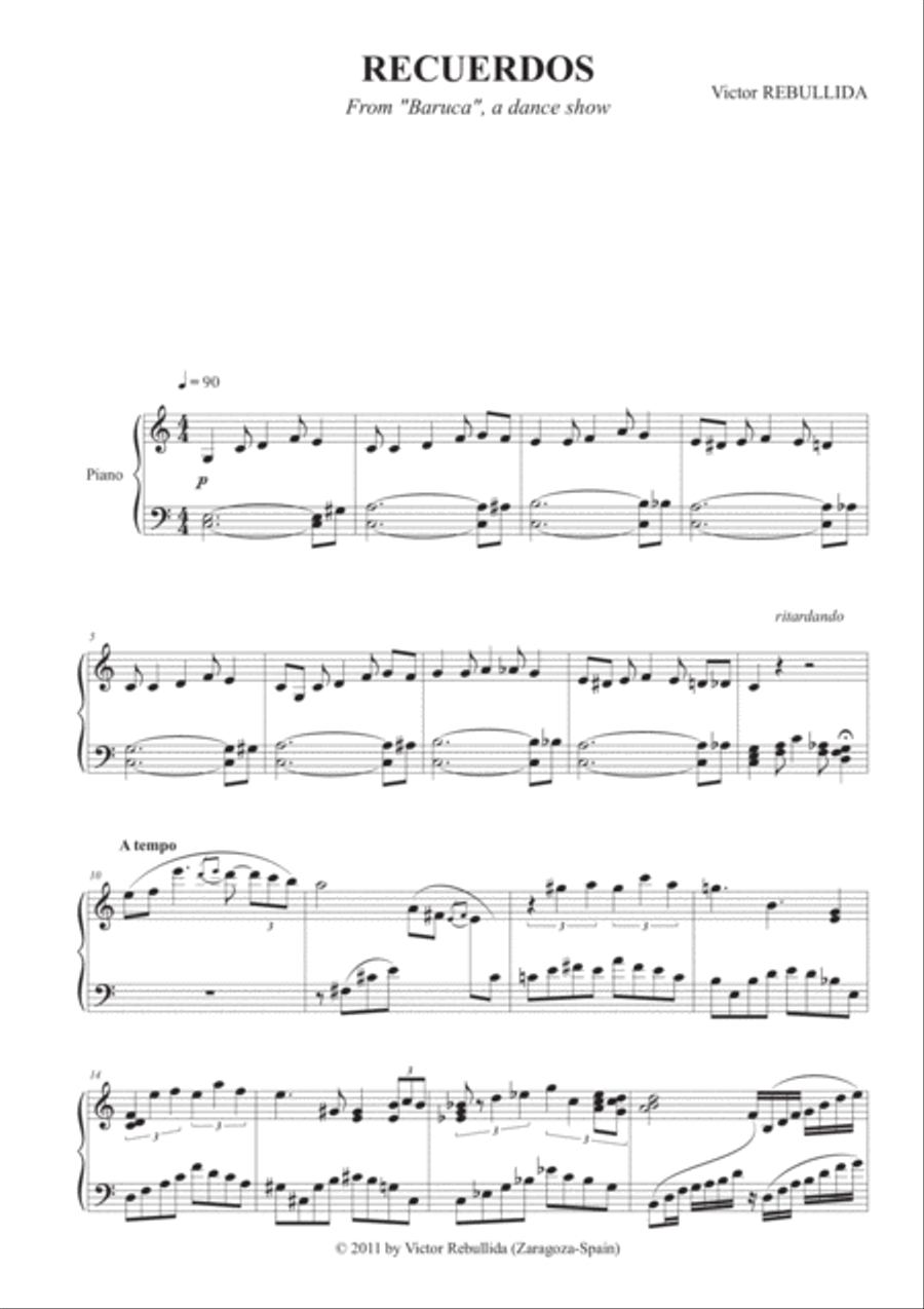 Recuerdos Piano Solo scores gallery preview page 3