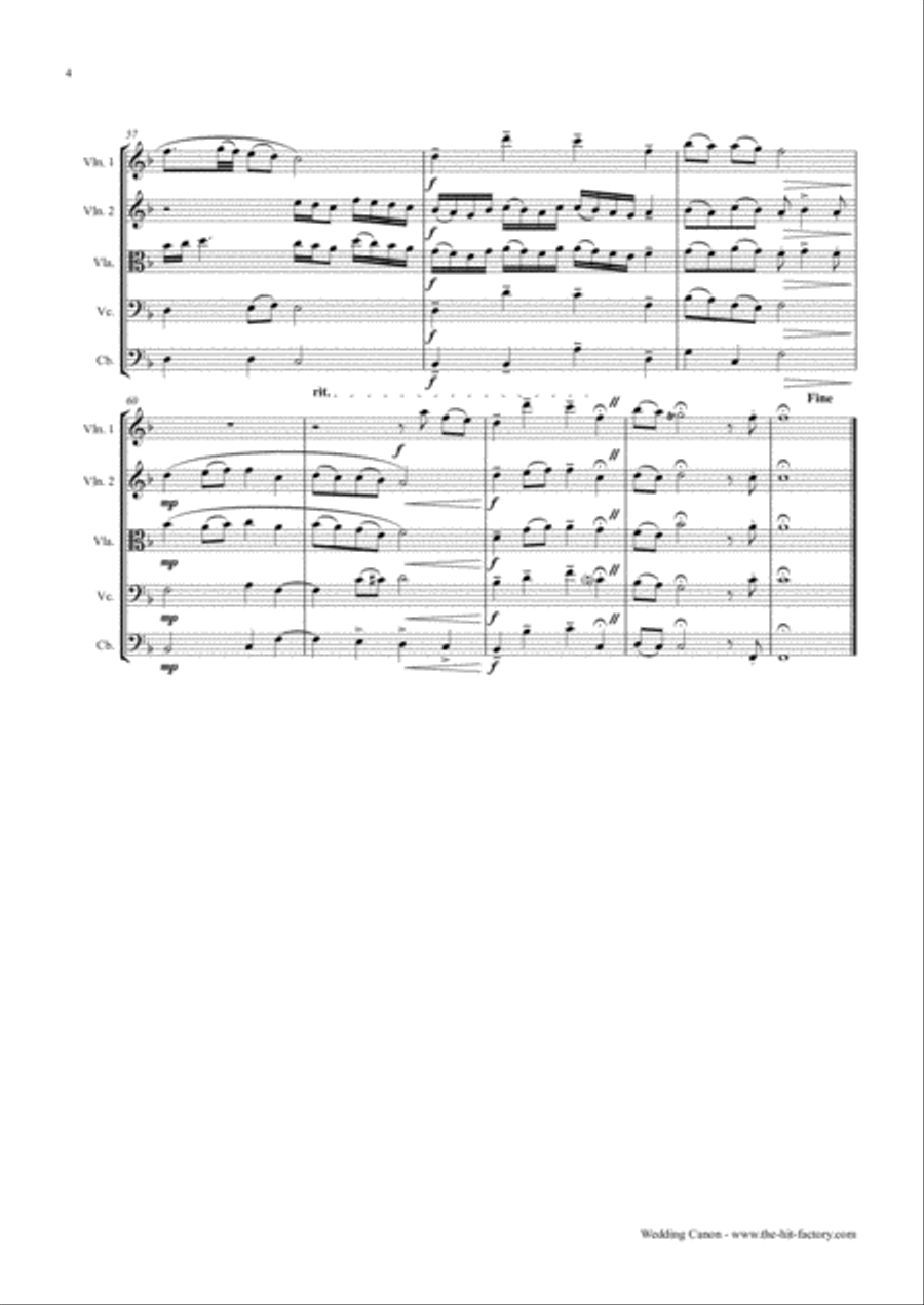 Wedding Canon - Festive Concert Piece - String Orchestra String Quartet scores gallery preview page 4