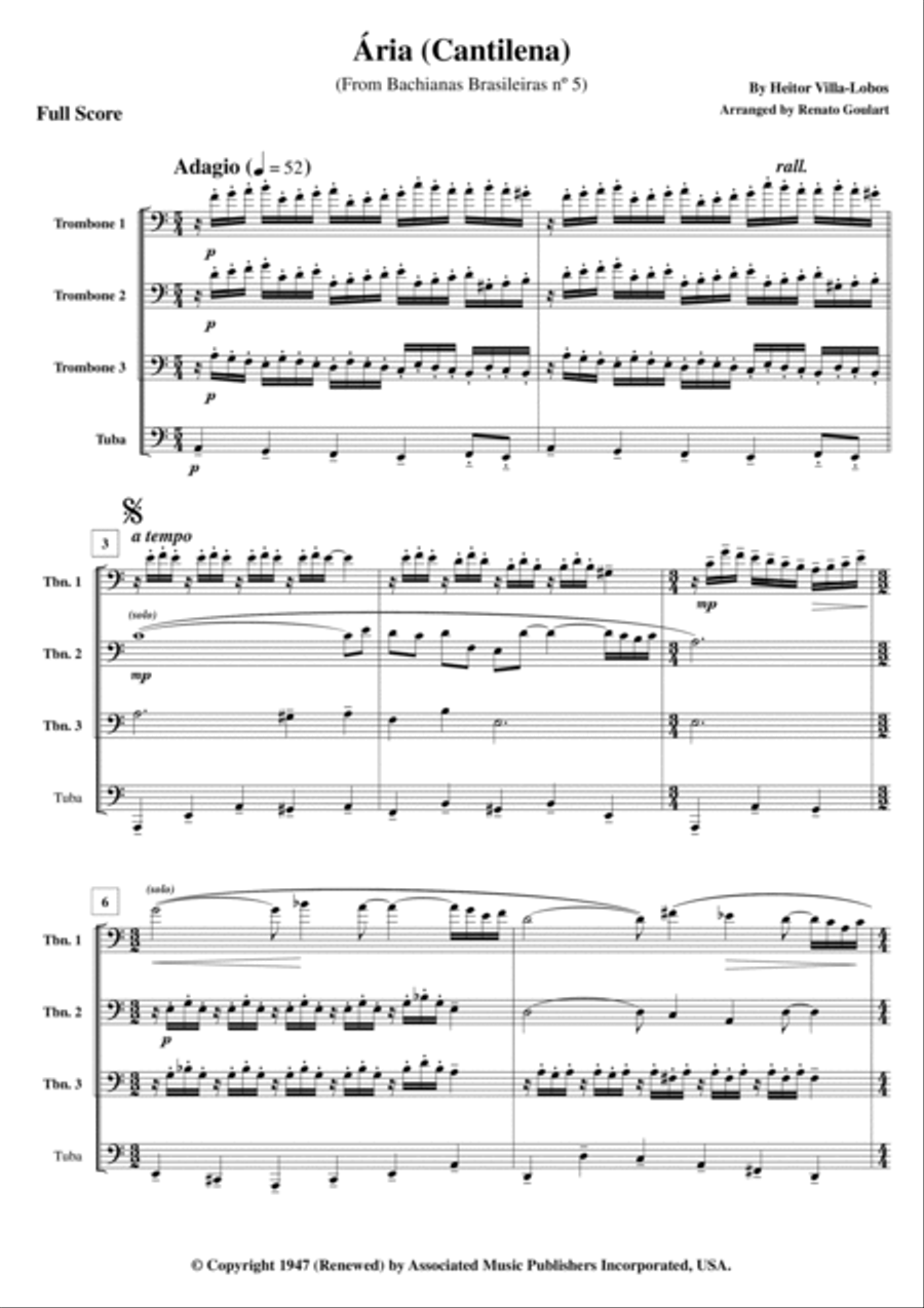 Aria (cantilena) Brass Ensemble scores gallery preview page 4