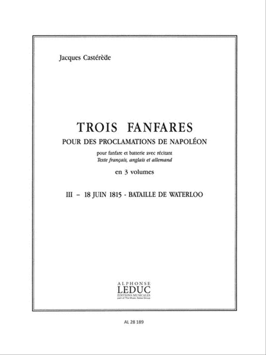 3 Fanfares Pour Des Proclamations De Napoleon Vol.3 (ensemble-brass School and Community scores gallery preview page 1