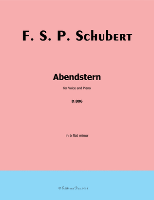 Book cover for Abendstern, by Schubert, in b flat minor
