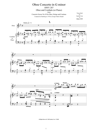 Handel - Oboe Concerto in G minor HWV 287 for Oboe and Cembalo (or Piano)