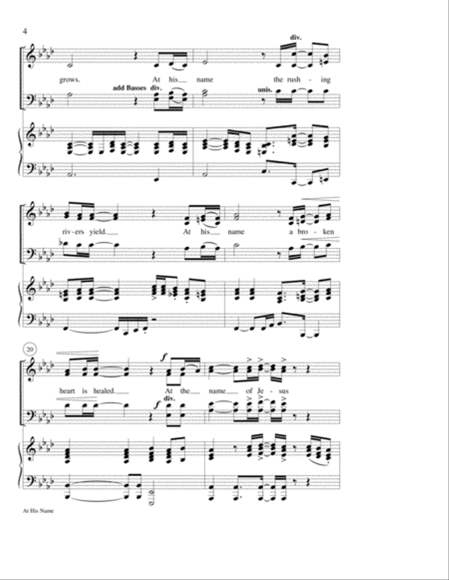 At His Name At His Name 4-Part scores gallery preview page 4
