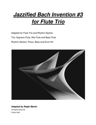Book cover for Jazzified Bach Invention #3 for Flute Trio