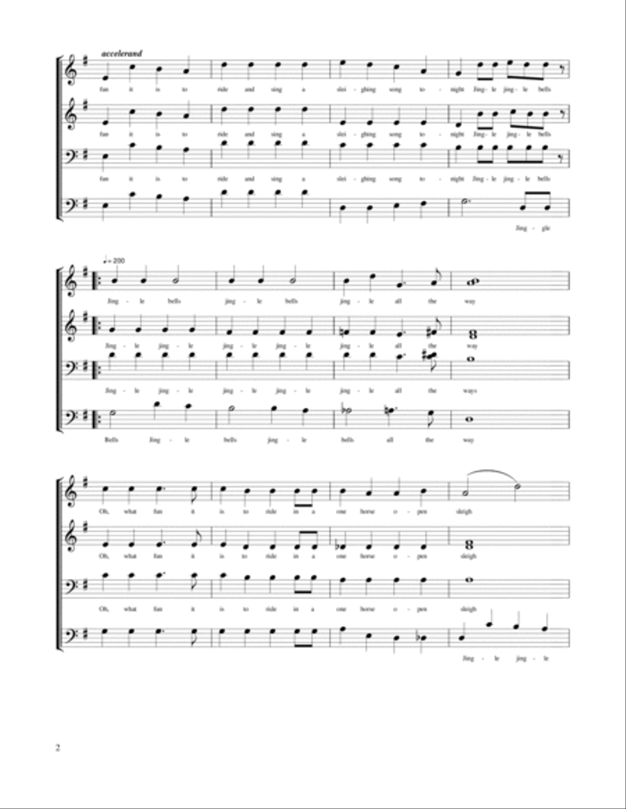 Jingle Bells 4-Part scores gallery preview page 2