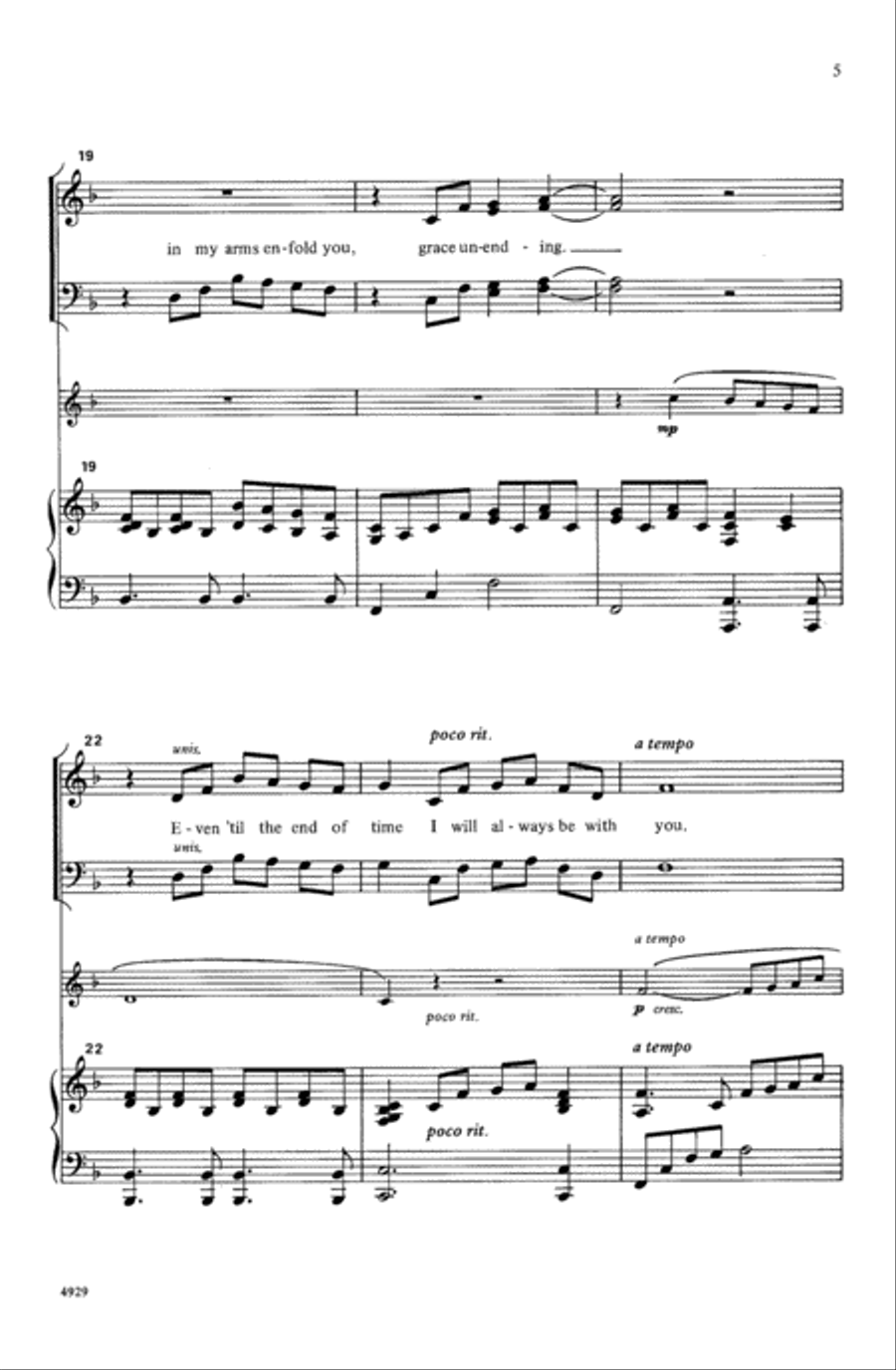 I Will Always Be with You 4-Part scores gallery preview page 5