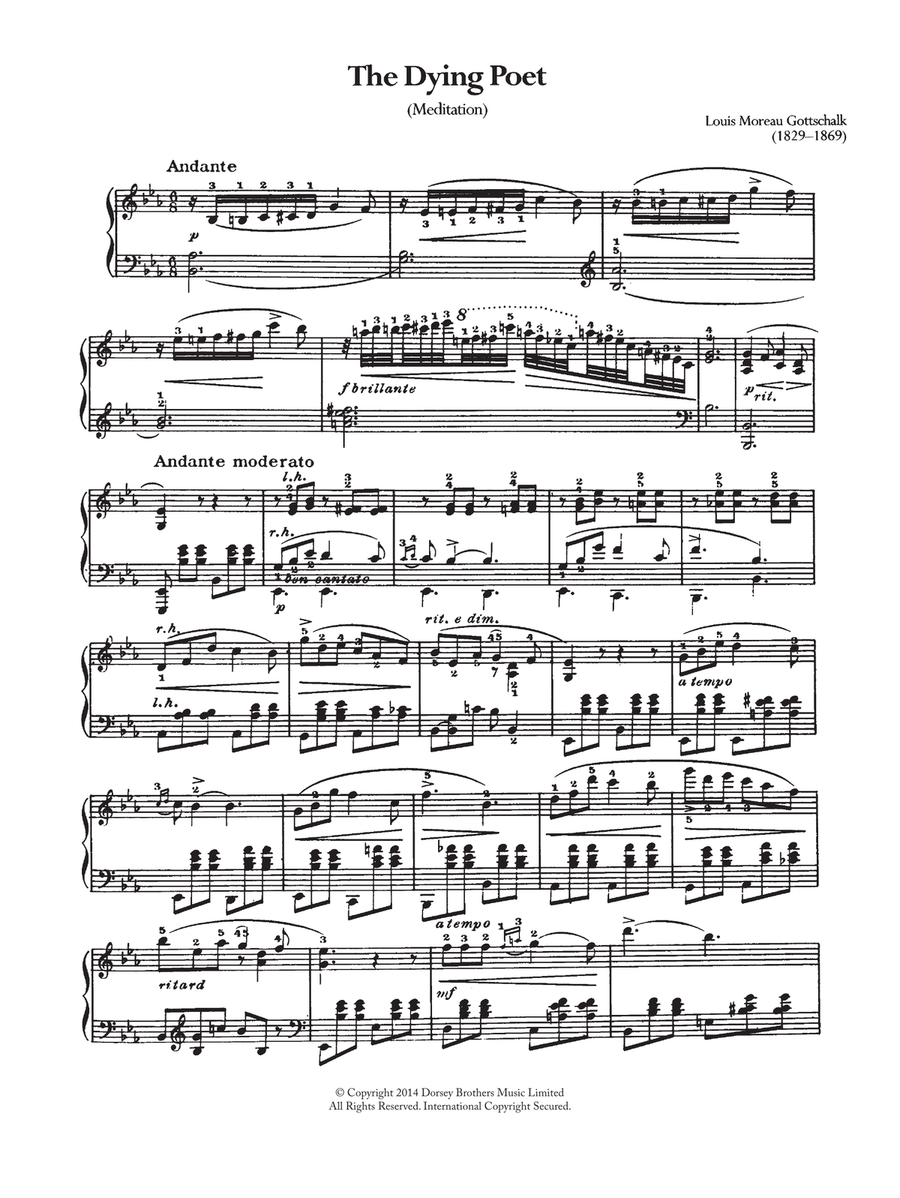 The Dying Poet (Meditation) Piano Solo scores gallery preview page 1