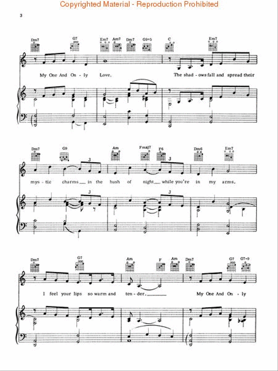 My One and Only Love My One and Only Love Piano, Vocal, Guitar scores gallery preview page 3