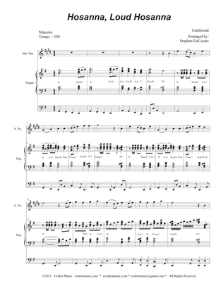 Hosanna, Loud Hosanna (Alto Saxophone - Organ accompaniment)
