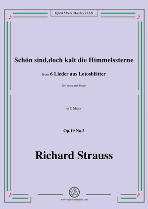 Book cover for Richard Strauss-Schön sind,doch kalt die Himmelssterne,in C Major