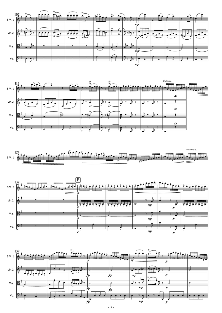 Mozart - Kreisler RONDO fom Haffner serenade String Quartet scores gallery preview page 3