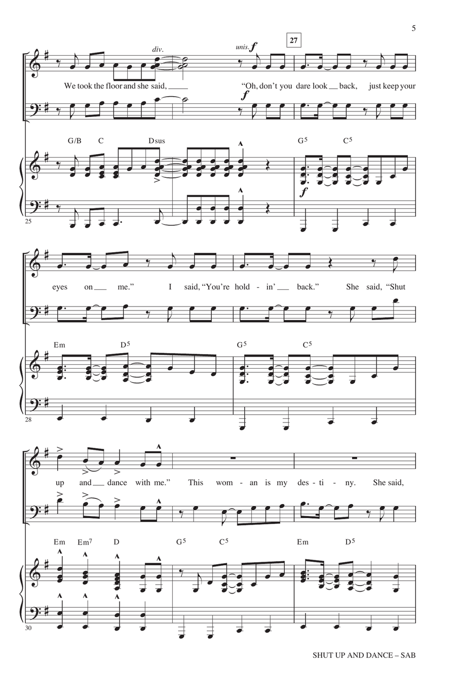 Shut Up And Dance (arr. Mac Huff) 3-Part scores gallery preview page 4